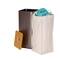 Household Essentials Square Metal Hamper with Wooden Lid